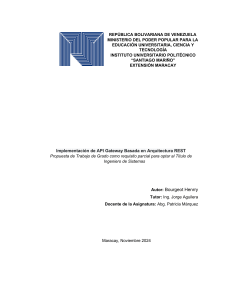 API Gateway REST: Propuesta de Tesis Universitaria