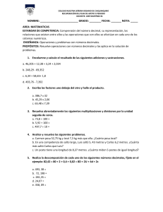 Ejercicios de Matemáticas: Números Decimales - Recuperación