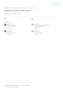 Parameters of Texture Profile Analysis