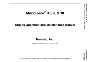 MaxxForce Engine Operation & Maintenance Manual