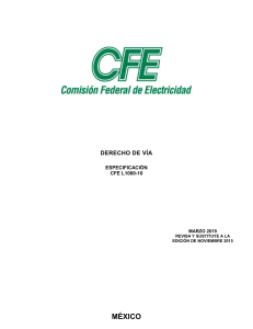 CFE L1000-10: Especificación Derecho de Vía