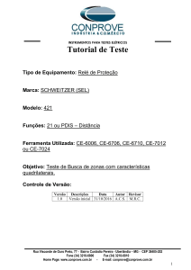 Tutorial Teste Rele SEL 421 DistanciaQuadr CTC