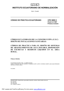 norma de diseño para sistemas de abastecimiento de agua potable, disposición de excretas y residuos líquidos en el area rural