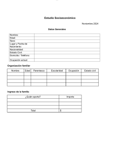 Formulario Estudio Socioeconómico | Datos Familiares y Vivienda