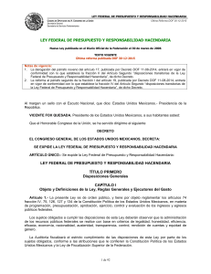 Ley Federal de Presupuesto y Responsabilidad Hacendaria