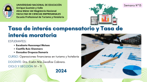 TRABAJO DE INVESTIGACIÓN. Tasa de interes compensatorio y tasa de interés moratoria