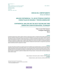 Análisis Contingencial y el uso de Térapias Cognitivo Conductuales de Segunda y Tercera Generación