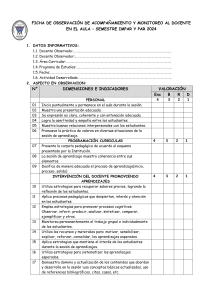 2023 FICHA DE OBSERVACION DE ACOMPAÑAMIENTO Y MONITOREO AL DOCENTE EN EL AULA