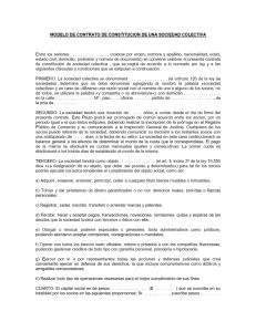 Contrato constitutivo de una sociedad colectiva