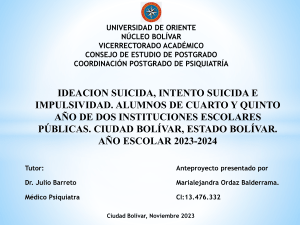 Ideación Suicida, Intento e Impulsividad en Adolescentes