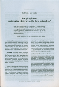 Pitagóricos: Matemática e Interpretación de la Naturaleza