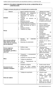 PELIGROS COMUNES DE POLVO EN LA INDUSTRIA DE LA