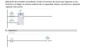 Diagrama de escalera: Contador de coches en estacionamiento