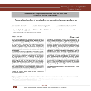 Trastornos de Personalidad en Reclusos y Delitos