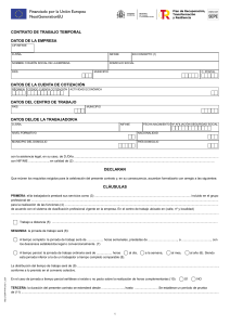 modelo de Contrato de trabajo temporal (Castellano).