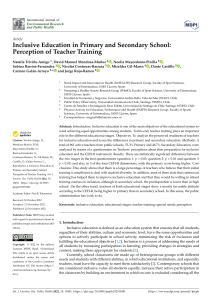 Inclusive education in primary and secondary school perception of teacher training