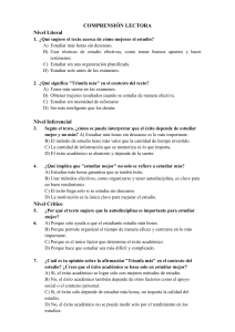 Examen de Comprensión Lectora: Estrategias de Estudio