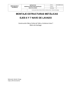 Instrucciones Montaje Estructuras Met&aacute;licas - Nave de Lavado, Metro Santiago