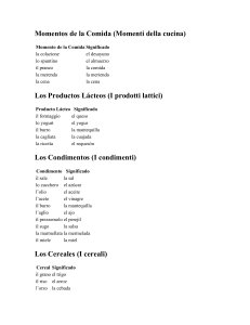 VOCABULARIO ITALIANO