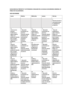 Plan de Actividades Nutricionales - Secundaria #4 Noviembre