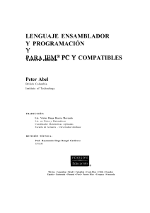 Lenguaje Ensamblador y Programación IBM PC