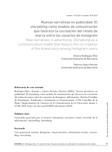 Nuevas narrtivas de publicidad el storydoing