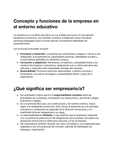 Concepto y funciones de la empresa en el entorno educativo