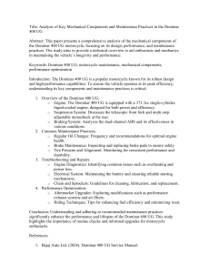 Analysis of Key Mechanical Components and Maintenance Practices in the Dominar 400 UG