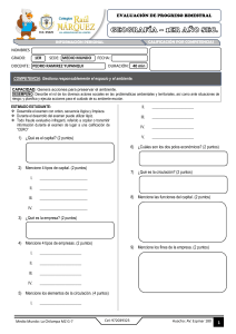 Examen de Geografía - 1er Año Secundaria