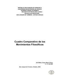 Cuadro Comparativo: Movimientos Filosóficos