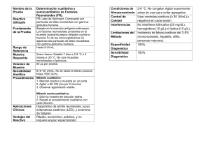 Factores Reumatoides (FR): Prueba Cualitativa y Semicuantitativa