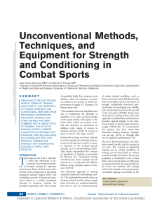 Unconventional methods, techniques, and equipment for Strength and Conditioning in Combat Sport