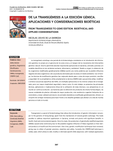 Transgénesis y Edición Génica: Aplicaciones y Bioética