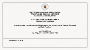 “Parámetros a cumplir para la implementación de centros de faenamientos de calidad. Porcinos”