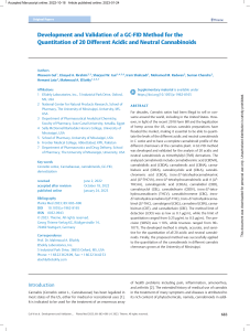 GC-FID Cannabinoid Quantitation Method Validation