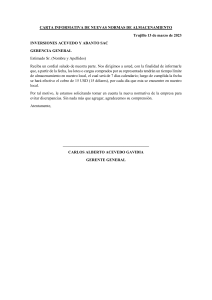 CARTA INFORMATIVA  ALMACENAMIENTO