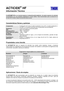 ACTICIDE® HF: Información Técnica y Propiedades Biocidas