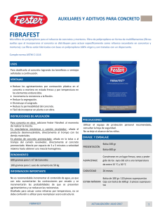 Ficha técnica Fibrafest: Microfibra para concreto y mortero