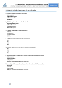 Unidades Funcionales de un Ordenador: Preguntas y Respuestas