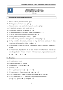 Lógica Proposicional: Ejercicios Resueltos para Filosofía y Ciudadanía