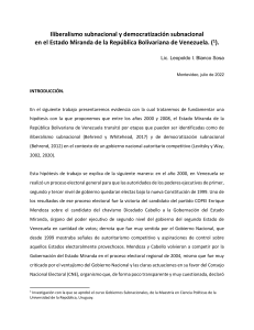 Iliberalismo subnacional y Democratización subnacional en el Estado Miranda de Venezuela