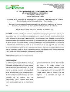 El Sistema Patriarcal en el Siglo XXI: Análisis Sociológico