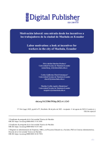 Motivación laboral: una mirada desde los incentivos a los trabajadores de la ciudad de Machala en Ecuador