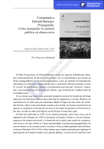 Comentario: Propaganda de Edward Bernays y la opinión pública