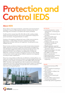 Efacec Protection and Control IEDs Brochure