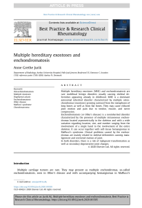 MHE & Enchondromatosis: Clinical Rheumatology Review