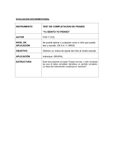 Test Socioemocional "Yo SIENTO YO PIENSO"