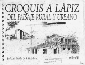 Cróquis a lápiz del paisaje rural y urbano