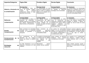 cuadro comparativo sobre la contaminacion