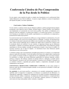 Conferencia Cátedra de Paz Comprensión de la Paz desde lo Político